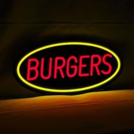 LED Burgers Neon Sign, 18″x9″