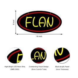 LED Flan Neon Sign, 16″x8″