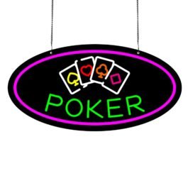 LED Poker Neon Sign, 20″×10″