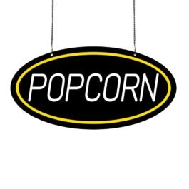 LED Popcorn Neon Sign, 18″x9″