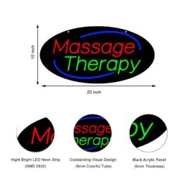 LED Massage Therapy Neon Sign, 24″x12″