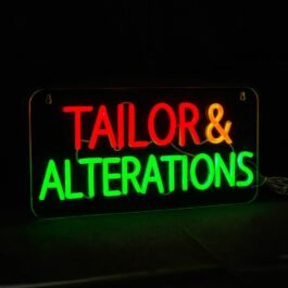 Tailor and Alterations LED Neon Sign, 15.6″x7.8″