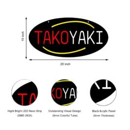 LED Takoyaki Neon Sign, 20″x10″
