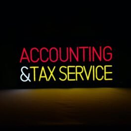 LED Accounting Tax Service Neon Sign, 24″x12″