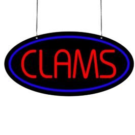 LED Clams Neon Sign, 16″x8″