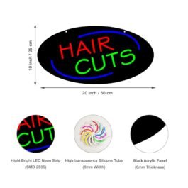 LED Hair Cuts Neon Sign, 20″x10″