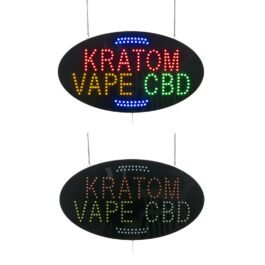 LED Kratom Vape CBD Sign, 27″×15″