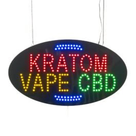 LED Kratom Vape CBD Sign, 27″×15″