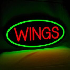 LED Wings Neon Sign, 16″x8″