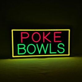 LED POKE BOWLS Neon Sign, 20″x10″