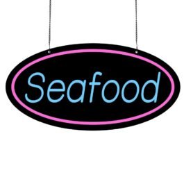 LED Seafood Neon Sign, 20″x10″