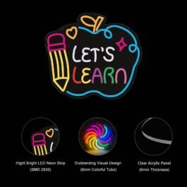 Let’s Learn Neon Sign, 15″x15″