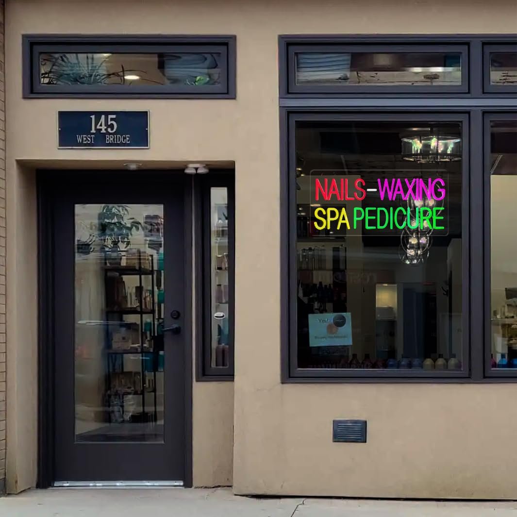 Nails Waxing Spa Pedicure LED Neon Sign, 24"x12" - Image 2