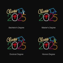 Class Of 2025 Graduation Neon Sign, 15″x11″