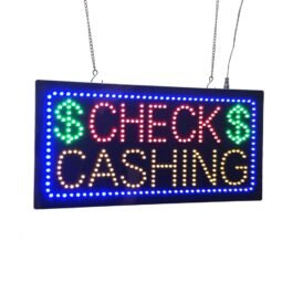 LED Check Cashing Sign, 19"×9.5"