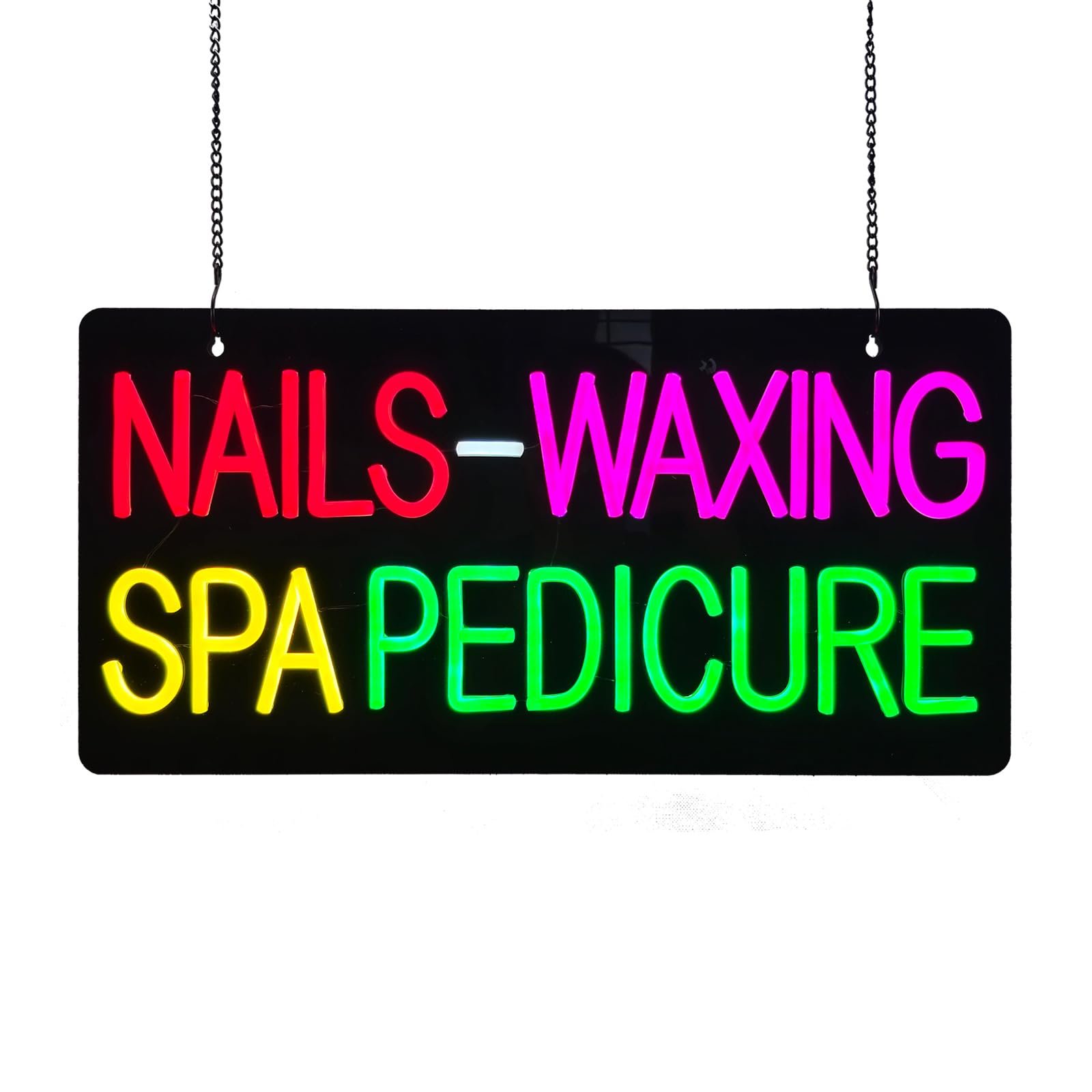 Nails Waxing Spa Pedicure LED Neon Signs, 24"x12" - Image 4