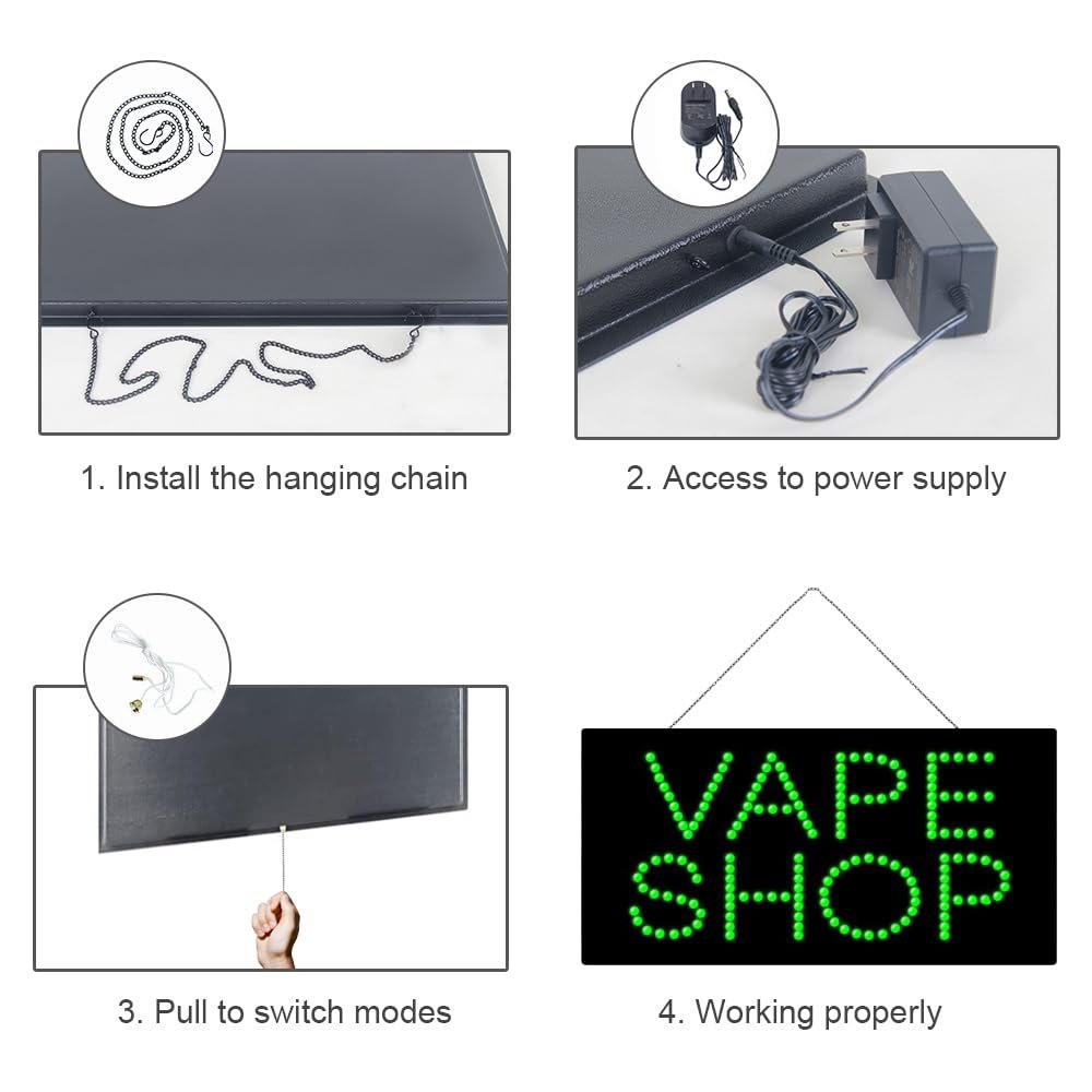 LED Vape Shop Sign, 24"ร12" - Image 4