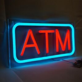 ATM Neon Sign, Red, 12″x6″
