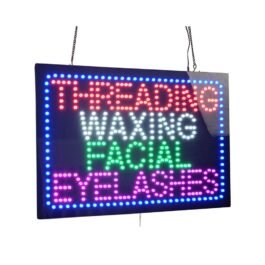 LED Threading Waxing Facial Eyelashes Sign, 24″×16″