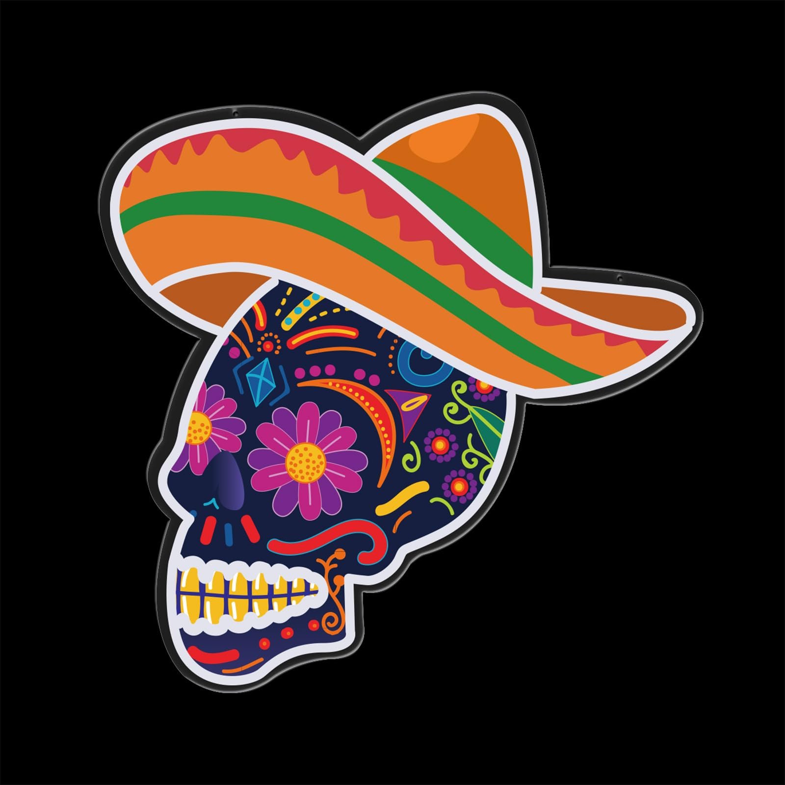 Day Of The Dead Neon Sign, 14"x14" - Image 2