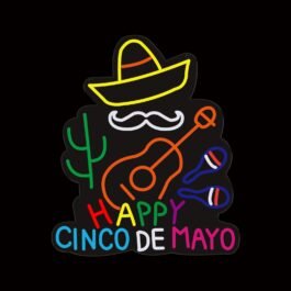 Happy Cinco De Mayo Neon Sign, 16″x18.6″