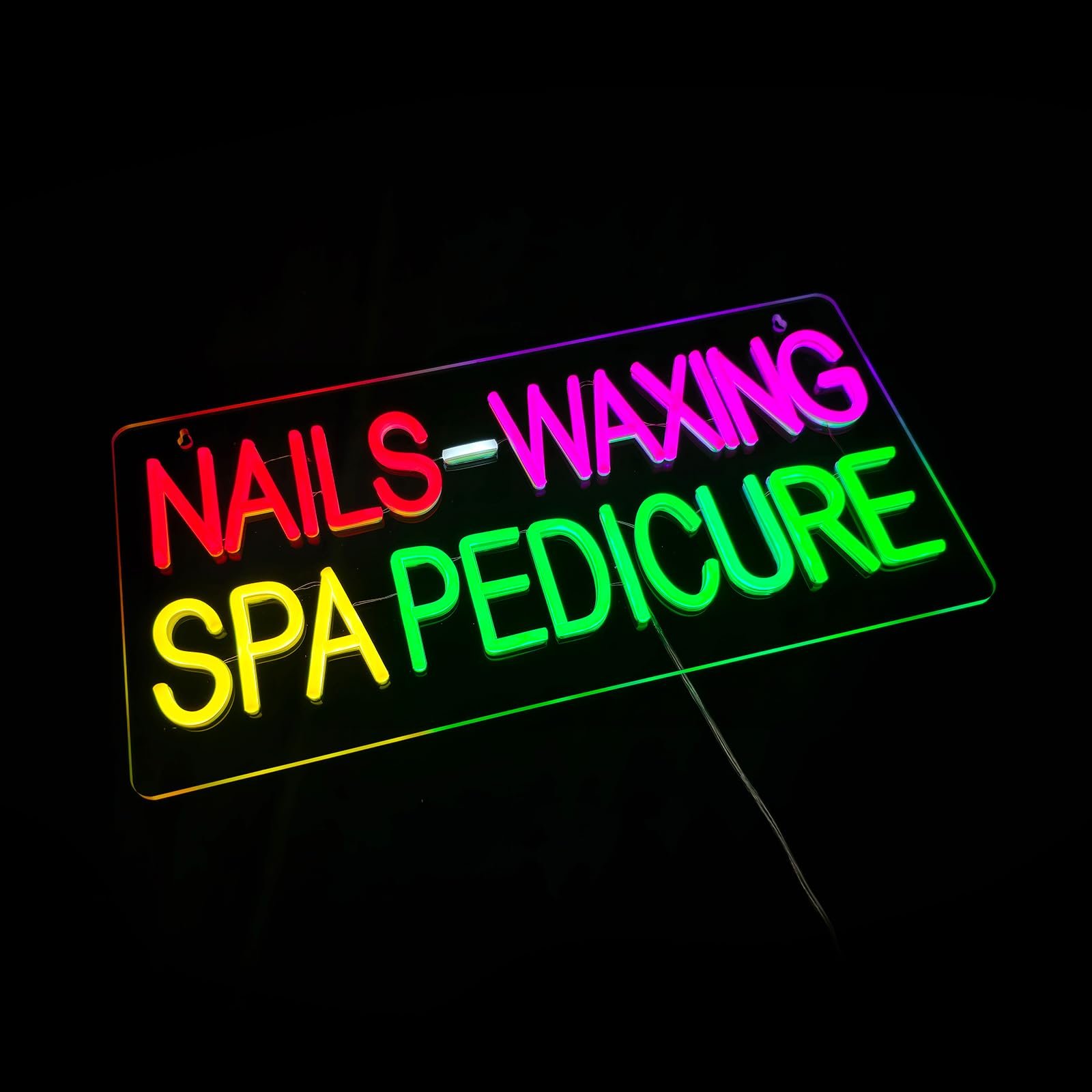 Nails Waxing Spa Pedicure LED Neon Sign, 24"x12" - Image 4