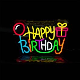Happy Birthday Neon Sign, 15.4″x8.6″