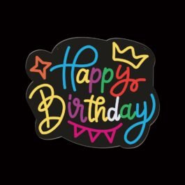 Happy Birthday Neon Sign, 16″x13″
