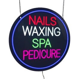 Nails Waxing Spa Pedicure LED Neon Sign, 20″×20″