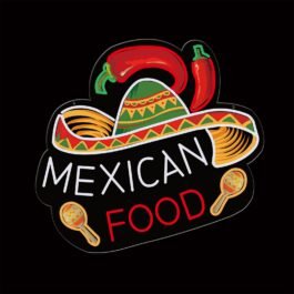 Mexican Food Neon Sign, 14″x12″