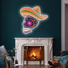 Day Of The Dead Neon Sign, 14″x14″