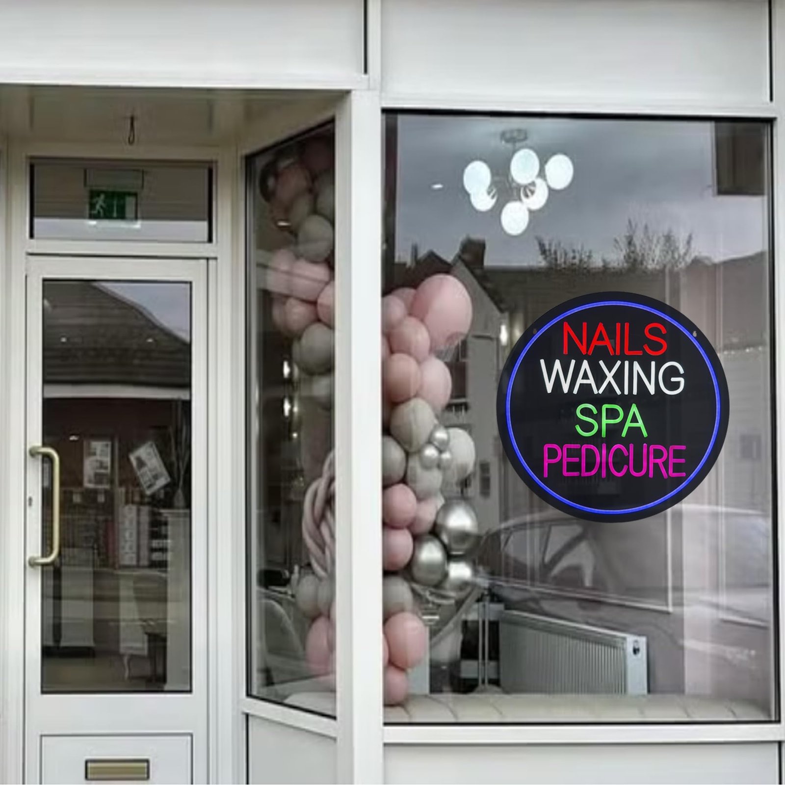 Nails Waxing Spa Pedicure LED Neon Sign, 20"ร20" - Image 2