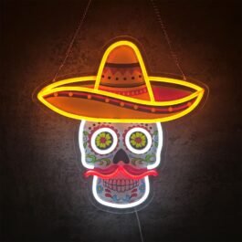 Day Of The Dead Neon Sign, 14″x14″