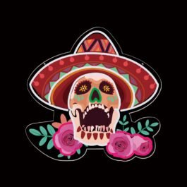 Day Of The Dead Neon Sign, 14″×14″
