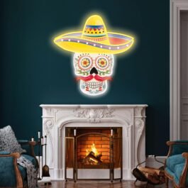 Day Of The Dead Neon Sign, 14″x14″