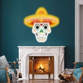 Day Of The Dead Neon Sign, 14″x14″