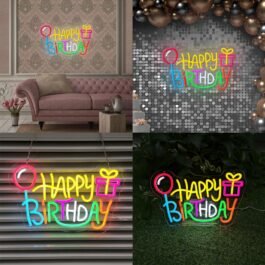 Happy Birthday Neon Sign, 15.4″x8.6″