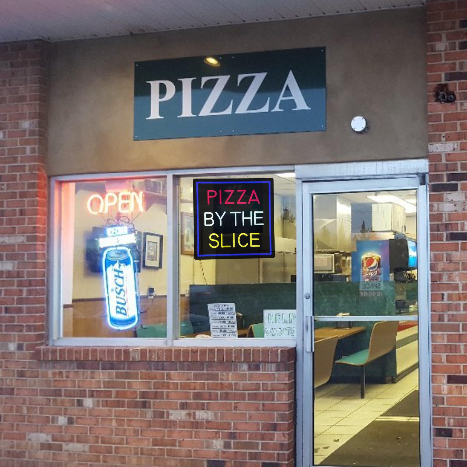 LED Pizza By The Slice Neon Sign, 16"ร16" - Image 2