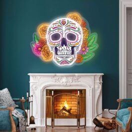 Day Of The Dead Neon Sign, 16″x12.6″