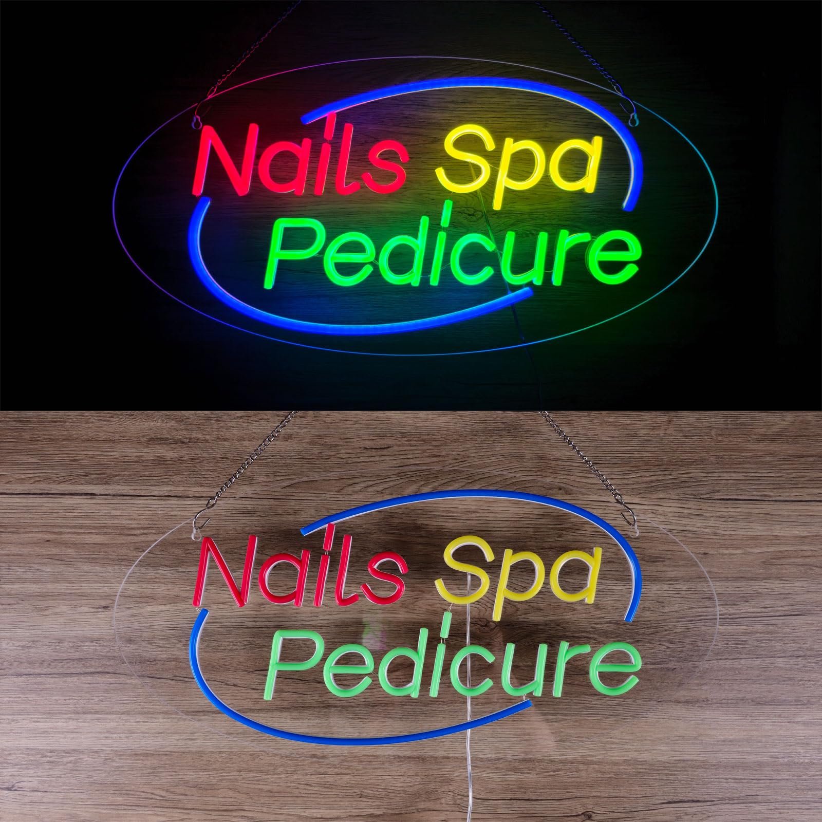 Nails Spa Pedicure LED Neon Sign, 24"ร12" - Image 3