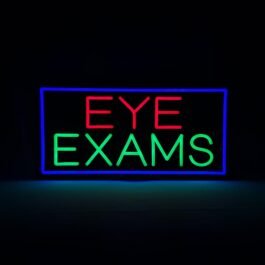 LED Eye Exams Neon Sign, 20″x10″