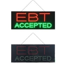 LED EBT Accepted Sign, 27″x11″