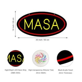 LED MASA Neon Sign, 20″x10″