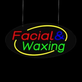 LED Facial Waxing Neon Sign, 20″x10″