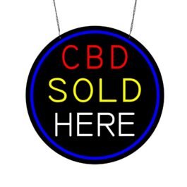 LED CBD Sold Here Neon Sign, 16″×16″