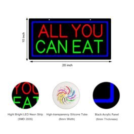 LED All You Can Eat Neon Sign, 20″x10″