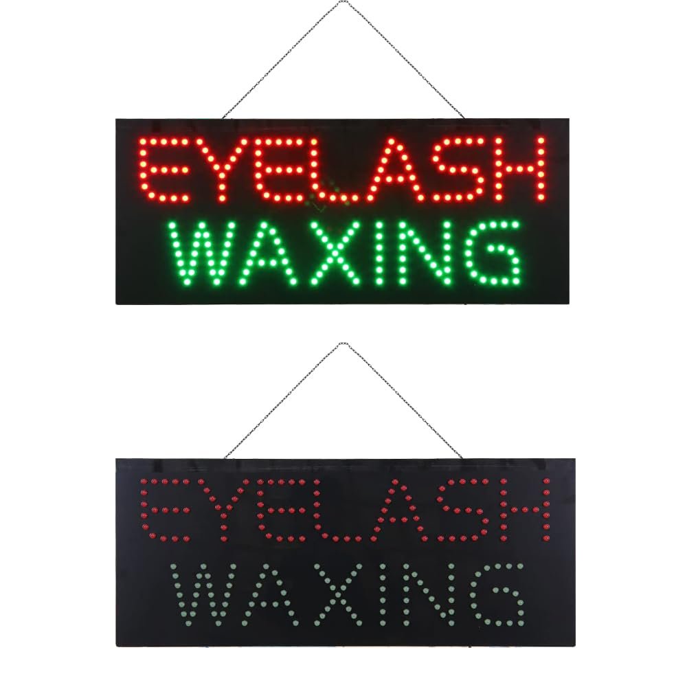 LED Eyelash Waxing Sign, 27"x11" - Image 3