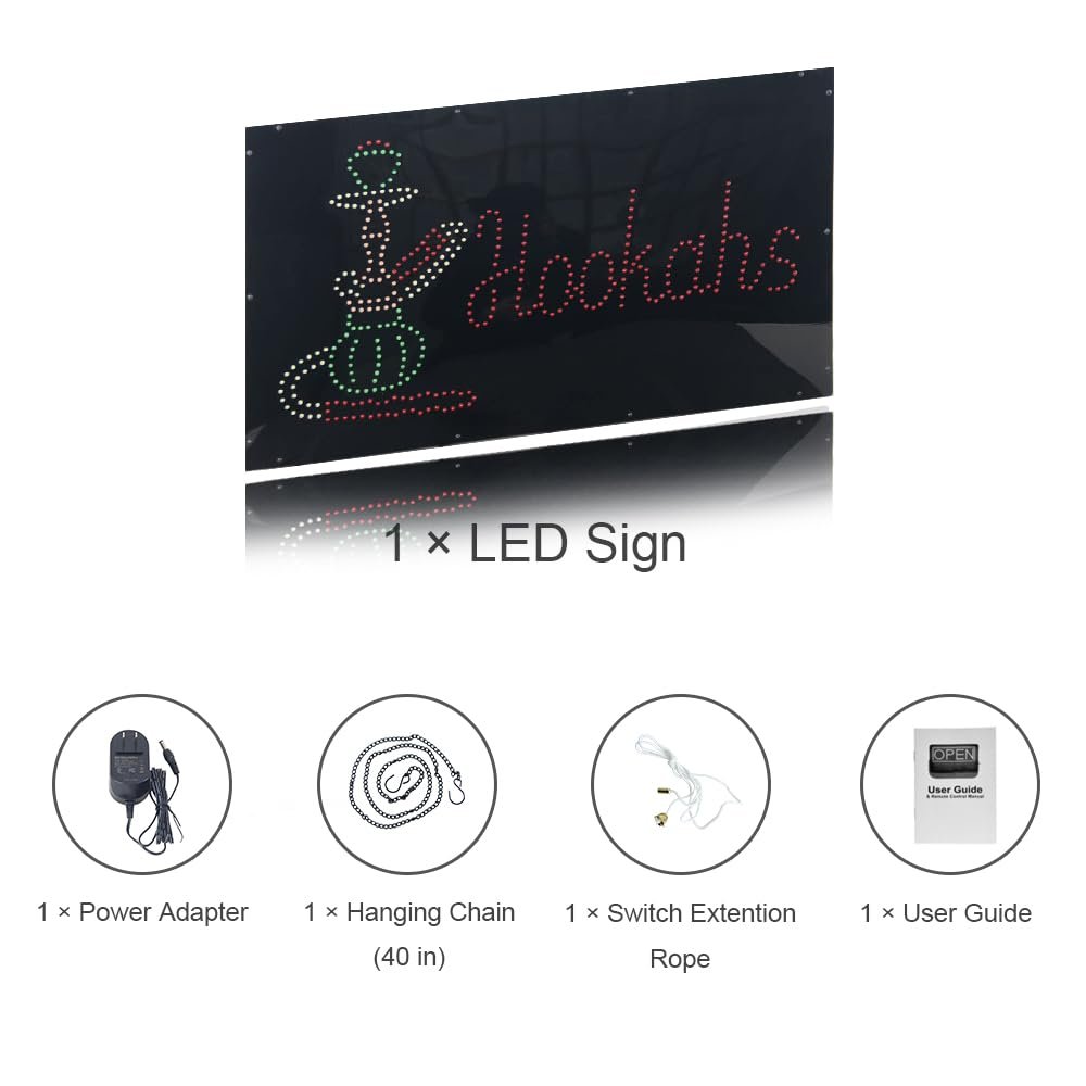 LED Hookah Dot Sign, 31"x17" - Image 6