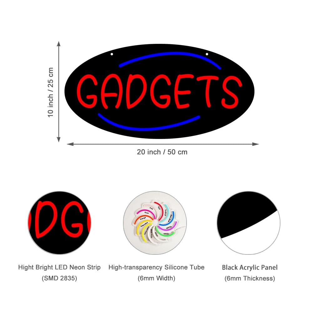 LED Gadgets Neon Sign, 20"x10" - Image 2