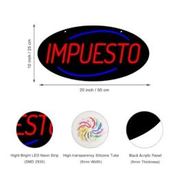 LED Impuesto Neon Sign, 20″x10″